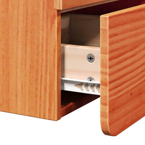 Нощно шкафче 2 pcs Кафяво 39 x 34 x 33 см Масивно дърво бор