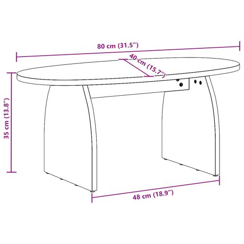 Масичка за кафе Кафяво 80 x 40 x 35 cm Солидно борово дърво