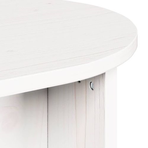 Масичка за кафе Бяло 80 x 39,5 x 35 см Масивна борова дървесина