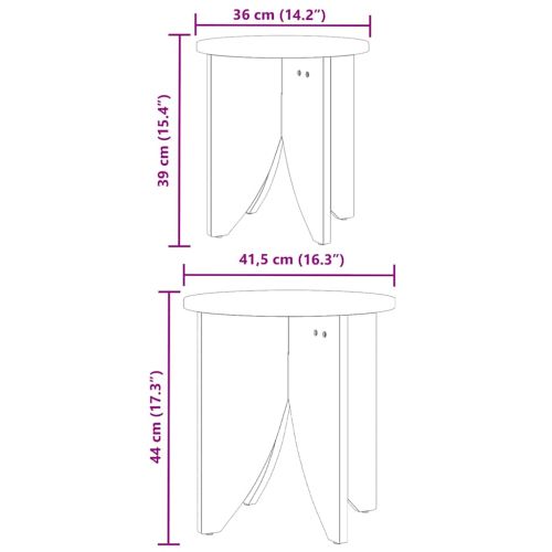 Масичка за кафе 2 pcs Кафяво с восъчно покритие