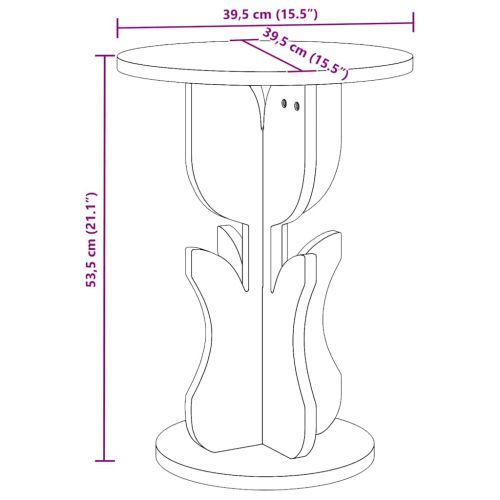 Масичка за кафе Бяло 39,5 х 39,5 х 53,5 см Борово дърво масив