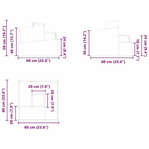 Градинска саксия Антрацит 60 x 60 x 50 см