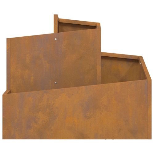 Градинска саксия Кафяво 60 x 60 x 50 см Патинираща стомана