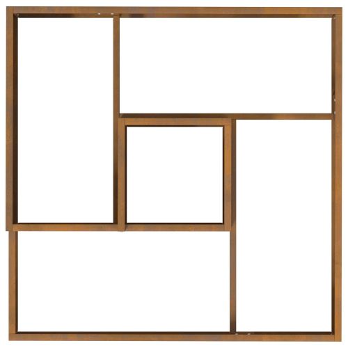 Градинска саксия Кафяво 60 x 60 x 50 см Патинираща стомана