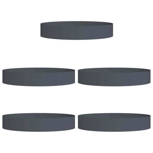 Градински саксии 5 pcs Антрацит 120 x 120 x 20 см Стомана