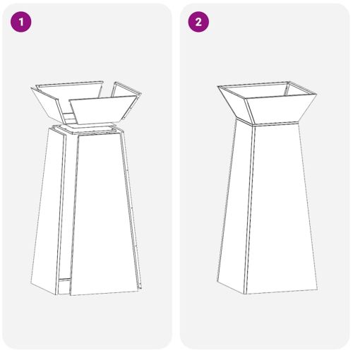 Саксия с колона 2 pcs Бяло 40 x 40 x 100 cm