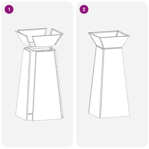 Саксия с колона 2 pcs Сребрист 40 x 40 x 100 cm