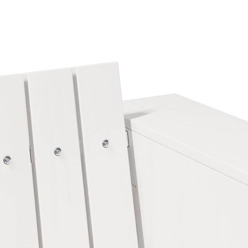 Градински диван Бяло 185,5 x 60 x 62 см Солидно борово дърво