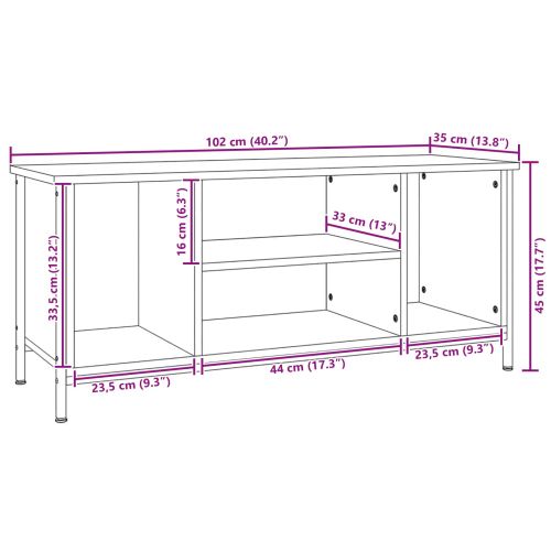 ТВ шкаф Старо дърво 102 x 35 x 45 см Инженерно дърво