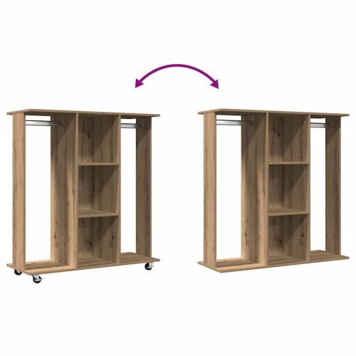 Гардероб с рафт дъб артизан 102 x 38 x 110 см Инженерно дърво