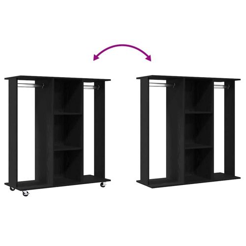 Гардероб с рафт Черен дъб 102 x 38 x 110 см Инженерно дърво