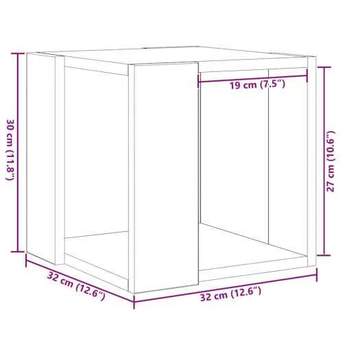Масичка за кафе Старо дърво 32 x 32 x 30 cm Инженерно дърво