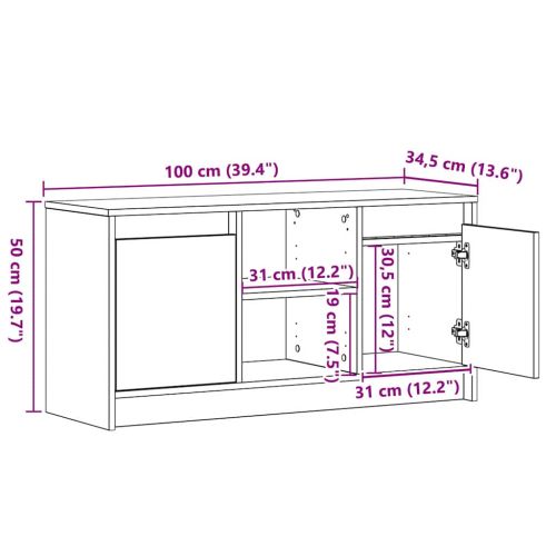 ТВ Единици Кафяво 100 x 34 x 50 см Инженерно дърво