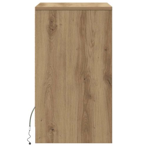 LED нощно шкафче с чекмедже 2 pcs дъб артизан 38 x 34 x 61 см