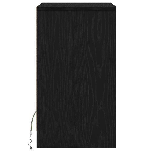 LED нощно шкафче с чекмедже 2 pcs Черен дъб 38 x 34 x 61 см