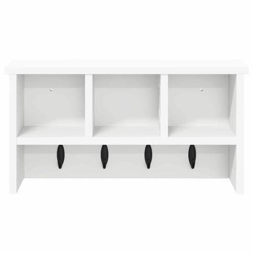 Стенен закачалка за палта Бяло 50 x 16 x 26 см Инженерно дърво