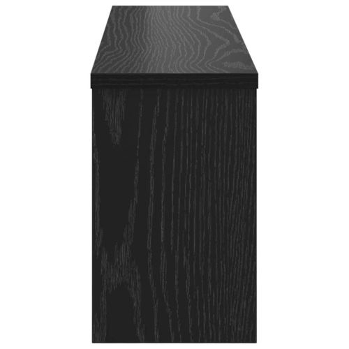 Стенен закачалка за палта с рафт Черен дъб 75 x 16 x 26 см