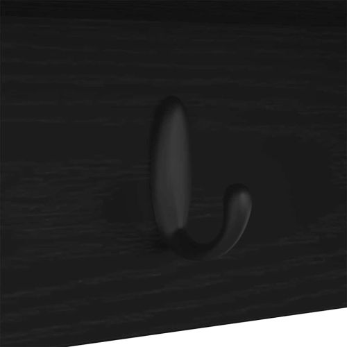 Стенен закачалка за палта с рафт Черен дъб 75 x 16 x 26 см