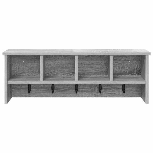 Стенен закачалка за палта с рафт Сив сонома 75 x 16 x 26 см
