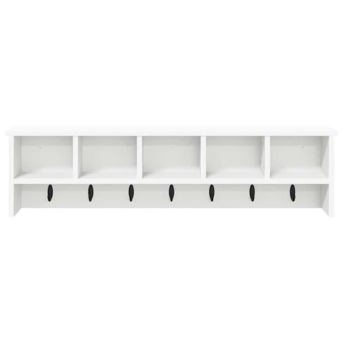 Стенен закачалка за палта Бяло 100 x 16 x 26 см Инженерно дърво