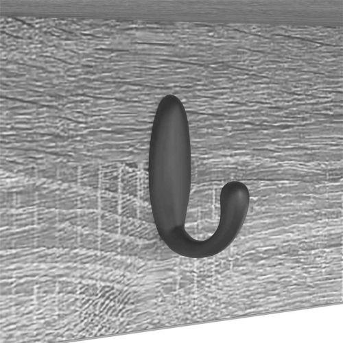 Стенен закачалка за палта с рафт Сив сонома 100 x 16 x 26 см
