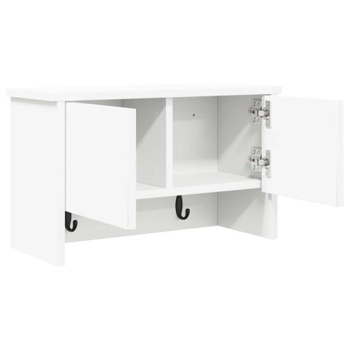 Стенен закачалка за палта Бяло 50 x 20 x 30 см Инженерно дърво