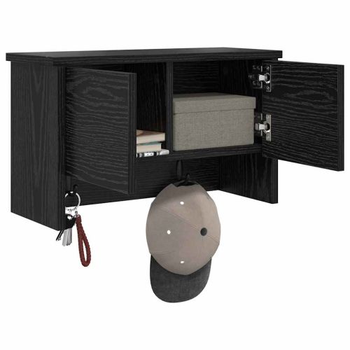 Стенен закачалка за палта с рафт Черния дъб 50 x 20 x 30 см