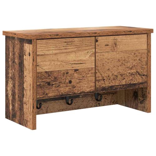 Стенен закачалка за палта с рафт Старо дърво 50 x 20 x 30 см