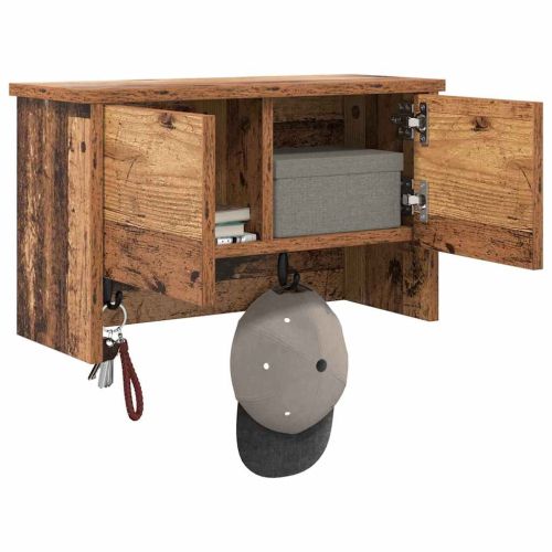 Стенен закачалка за палта с рафт Старо дърво 50 x 20 x 30 см