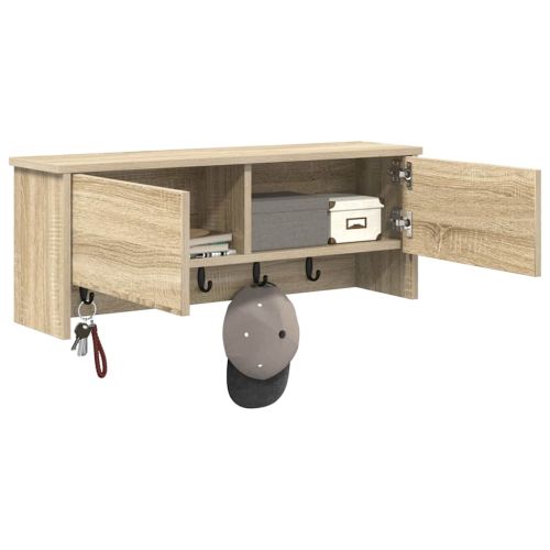 Стенен закачалка за палта с рафт Сонома дъб 80 x 20 x 30 cm