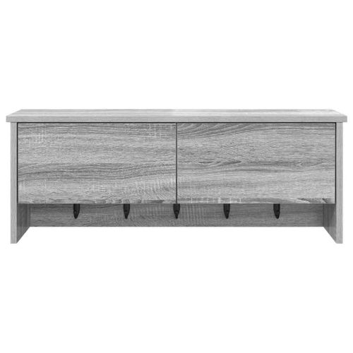 Стенен закачалка за палта с рафт Сив Сонома 80 x 20 x 30 cm