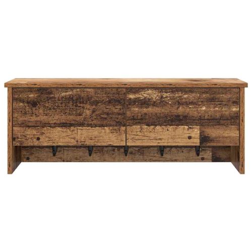 Стенен закачалка за палта с рафт Старо дърво 80 x 20 x 30 cm