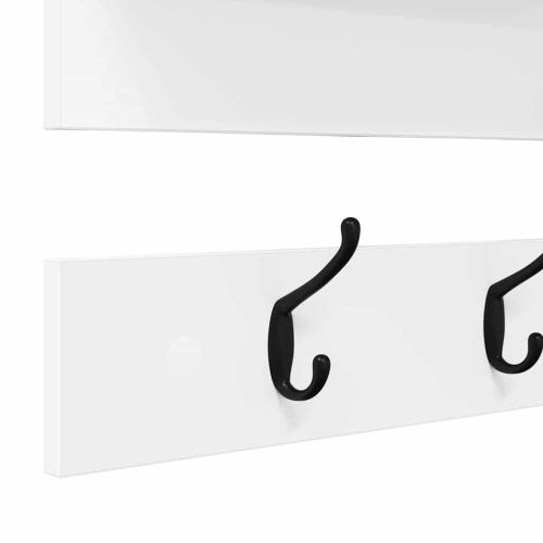 Стенен закачалка за палта Бяло 90 x 15 x 36 см Инженерно дърво