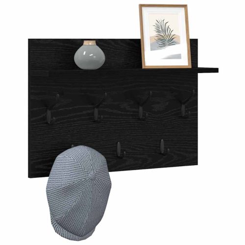 Стенен закачалка за палта с рафт Черния дъб 60 x 40 x 12 cm