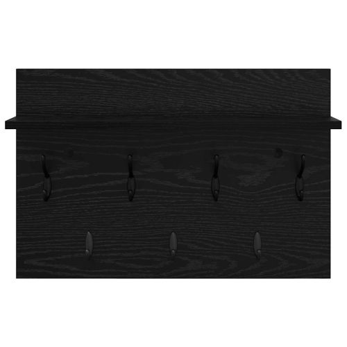 Стенен закачалка за палта с рафт Черния дъб 60 x 40 x 12 cm