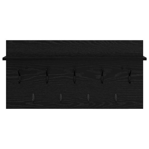Стенен закачалка за палта с рафт Черния дъб 80 x 40 x 12 cm