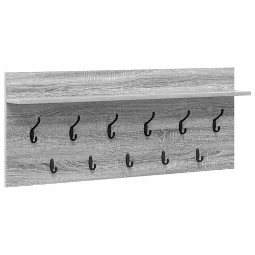 Стенен закачалка за палта с рафт Сив Сонома 100 x 40 x 12 см