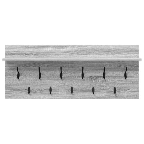 Стенен закачалка за палта с рафт Сив Сонома 100 x 40 x 12 см