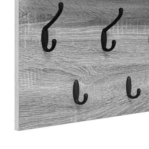 Стенен закачалка за палта с рафт Сив Сонома 100 x 40 x 12 см