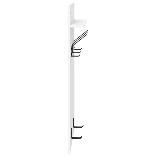 Стенен закачалка за палта Бяло 40 x 10 x 90 см Инженерно дърво