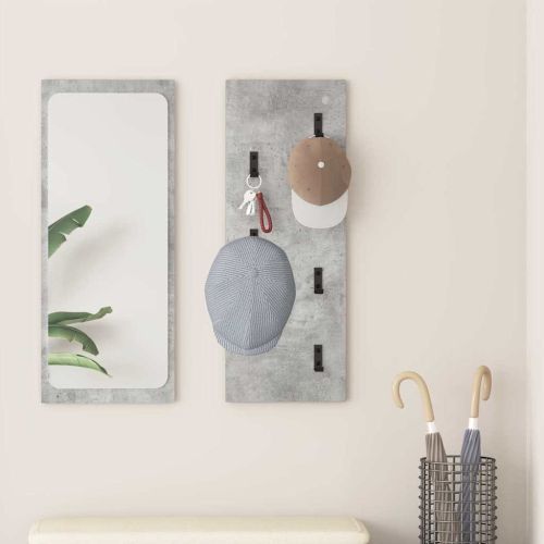 Стенен закачалка за палта Циментено сиво 30 x 1,5 x 80 см