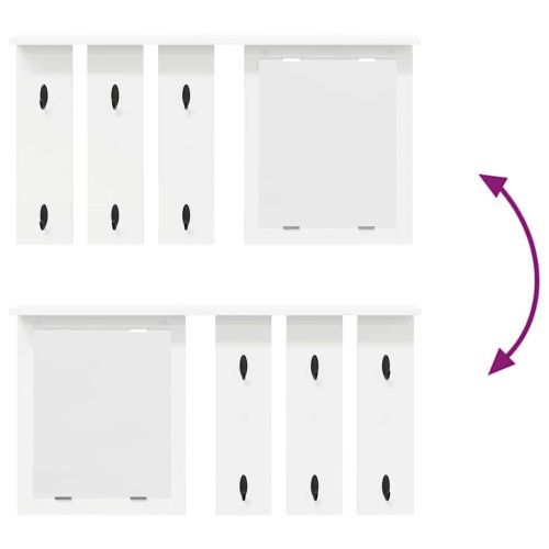 Стенен закачалка за палта Бяло 85 x 10 x 45 см Инженерно дърво