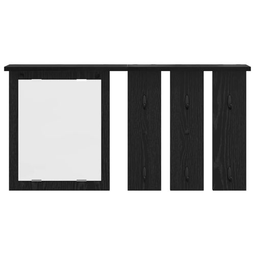 Стенен закачалка за палта с рафт Черен дъб 85 x 10 x 45 см