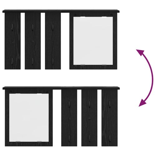 Стенен закачалка за палта с рафт Черен дъб 85 x 10 x 45 см