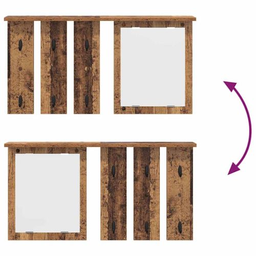 Стенен закачалка за палта с рафт Старо дърво 85 x 10 x 45 см