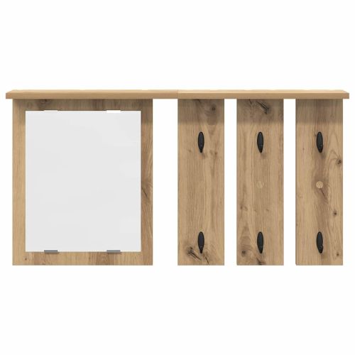 Стенен закачалка за палта с рафт дъб артизан 85 x 10 x 45 см