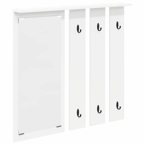 Стенен закачалка за палта Бяло 84 x 10 x 80 см Инженерно дърво