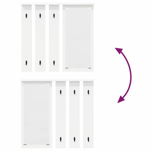 Стенен закачалка за палта Бяло 84 x 10 x 80 см Инженерно дърво