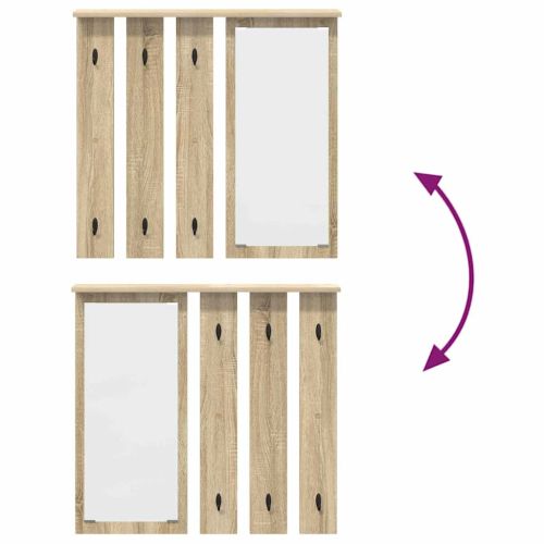 Стенен закачалка за палта с рафт дъб сонома 84 x 10 x 80 см