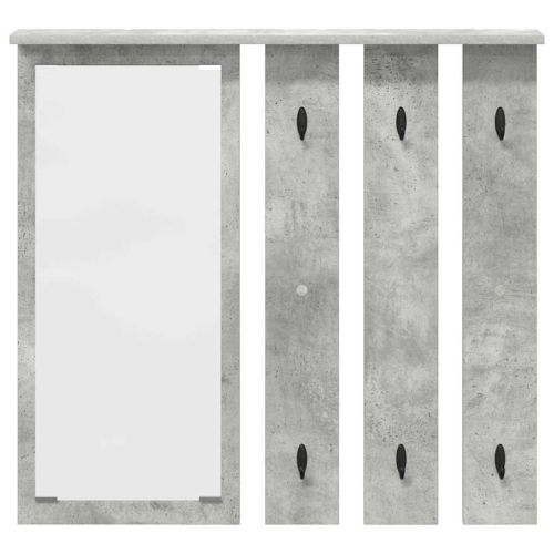 Стенен закачалка за палта с рафт Бетонно сиво 84 x 10 x 80 см